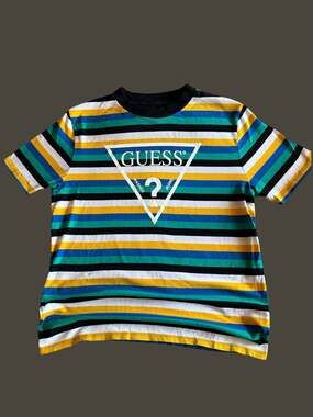 GUESS Originals A$AP Rocky Era Multicolor Striped Logo T-Shirt